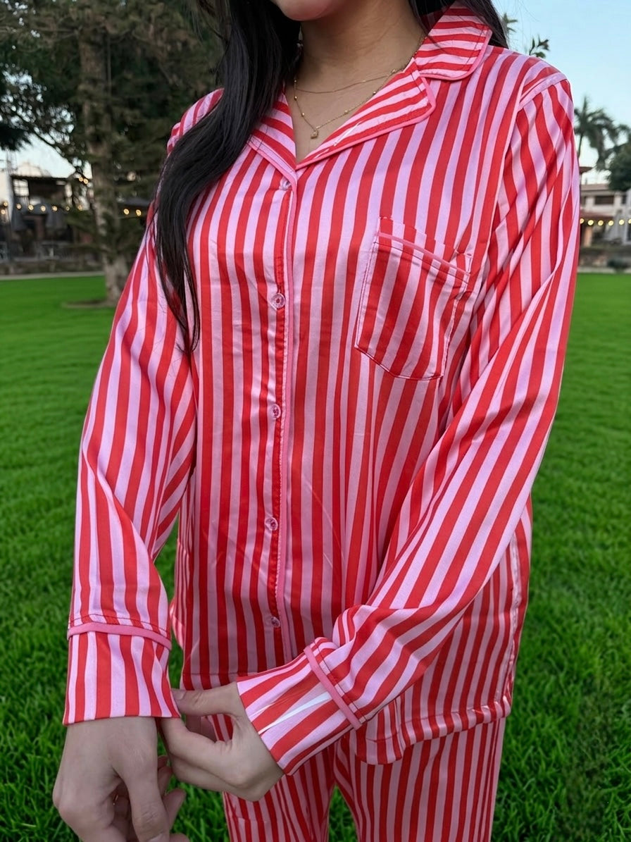 Pink strips jammies